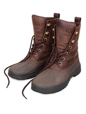 UGG Men’s Chocolate Brown Waterproof Lace-Up Duck Boots